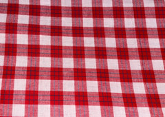 1/2 Yd X 44″ Red White w/Blue Stripes Homespun Plaid Cotton Fabric BTHY