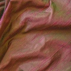 Fuchsia Green Silk Dupioni Fabric by the Yard, 1 Yard Pink Silk Fabric