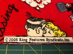 Dagwood/Blondie Flannel Fabric. Made In 2005. 42″ W. 2.33 Yard Piece.