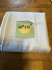 Fabric Light Blue Checkered 45”x42” 1 Small Spot See Photo