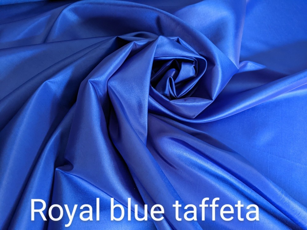 Royal Blue Taffeta 100% Polyester 59/60″ wide by the yard or roll. Free swatch.