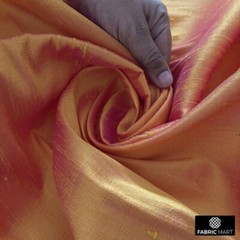 Gold, Pink 100% Pure Silk Fabric By The Yard, 41 inches width Gold Silk Fabric