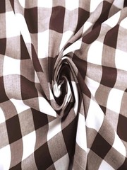 BROWN GINGHAM 1″ PRINT POLY COTTON FABRIC CHECKERED 60″ BY THE YARD