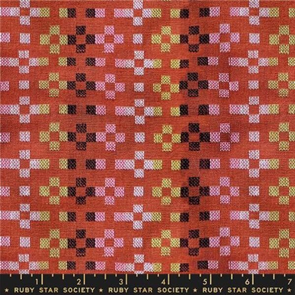 Flowers in Terracotta | Mystic Fable Warp and Weft Wovens | Ruby Star Society