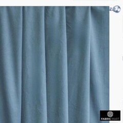 Dusky Blue Velvet Fabric by the Yard, 1 Yard Blue Velvet Fabric