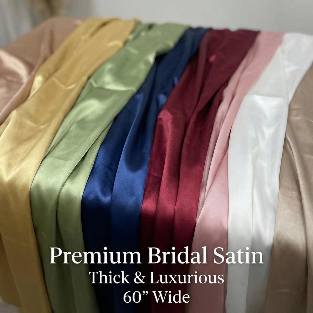 Bridal Satin Fabric Thick 60 Inch Wide Premium Durable Glossy Finish