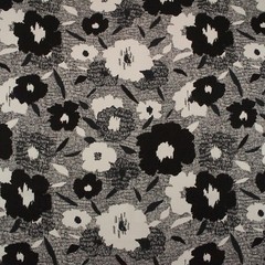 ROBERT ALLEN CARYS INK BLACK CONTEMPORAY FLORAL COTTON FABRIC BY YARD 54″W