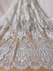 Soft Chantilly Lace Off white French Lace Fabric for Wedding Dress Baptism Gown