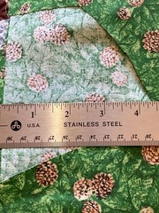 Small Brown Pine Cones on Green Pine Needles Cotton Fabric 1.3Y x 44″W