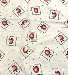 VTG Daisy Kingdom Cotton Fabric “Apple Squares Overall” 43×44 1994