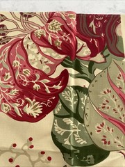 Travers Fabric “Casatallane” Crimson/Beige 100% Cotton France 27.5”x17.5”