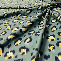 Animal Print Leopard Gray Background Print Nylon Spandex Fabric 4 Way