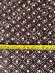 5.7 Yds Jo-Ann Pink Brown Geometric Print Quilting Cotton Fabric 44″W x 208″L
