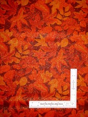 Fall Autumn Leaf Leaves Orange Red Gold Glitter Cotton Fabric Traditions By Yard