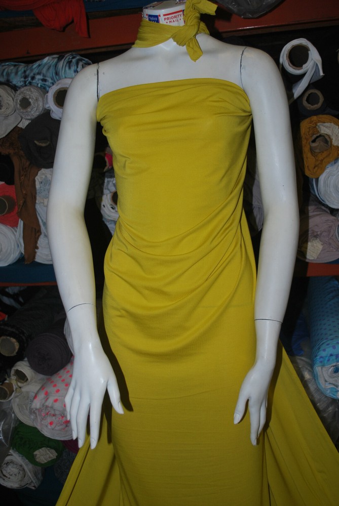 Modal Spandex Jersey Knit Fabric 9 oz by the yard tea leaf yellow