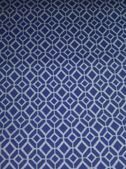 Richloom Solarium Outdoor Fabric~Blue White Geo Polyester Canvas~3 Yards x 54″ W