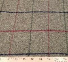 Soft! Heathered Gray with Red and Blue Windowpane Cashmere/Wool Flannel
