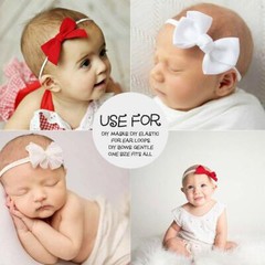 100 PCS Nylon Headbands Hairbands Hair Bow Elastics for Baby
