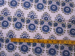 John Robshaw Lanka Linen Blend Blue Indeinne Floral Fabric Print 2.55 yds