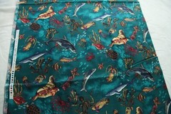 5Y+ x 44″ Vintage Wild Life Scenics Hoffman Fabric Ocean Beach Tropical Fish