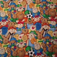 Jellybean Junction School Time Fabric Material Animals Sports Referee Sewing 55″
