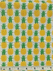 Golden Yellow Pineapples on White – Quilt Fabric – Fat Quarter