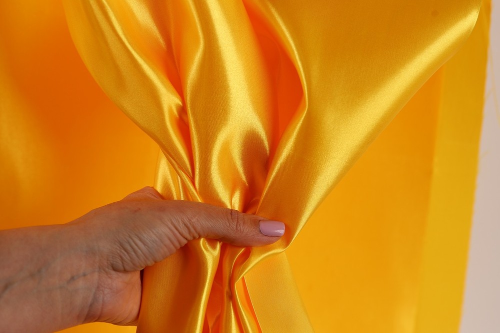 Orange Bridal Satin Fabric by the Yard, Silky Satin for Dresses and Event Decor