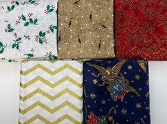 1/4 YARD BUNDLE OF 5 – PACK #1 – CHRISTMAS