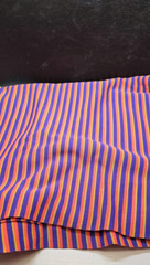Vintage Hippy 60s Striped Orange Purple (Blue) Yellow Polyester Fabric 41″ x 66″