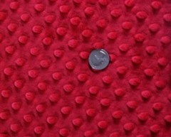 RED MINKY CUDDLE DIMPLE DOT PLUSH KNIT SEW QUILT CRAFT FABRIC BTY & PRECUTS
