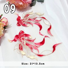 Chinese Style Goldfish Embroidered Patches Cheongsam Qipao DIY Patches Applique