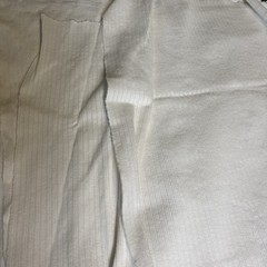 3 1/2 Yds White Rib Knit Fabric 44” W med. Wt. Vertical Ribbed Cotton Blend.