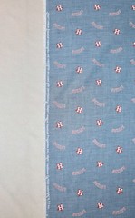 Houston Astros Chambray ~ Logo Pattern MLB Cotton Fabric 1/4 Yard 9” X 58”
