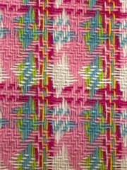 Vintage Pink, Blue, Green, and White Tweed Type Fabric Approximate size: 46”x110