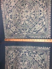 CLASSIC BLUE PILLOW PANELS FABRIC 100% COTTON 23″ X 45″ UNIQUE ABSTRACT DESIGN