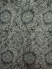 VTG Faye Burgos Marcus Brothers Black Dahlia Metallic Cotton Quilt Fabric BTY