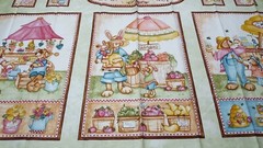 Farmer’s Market Panel 23×42 Kelly Mueller P&B Textiles Bunny Teddy Bear