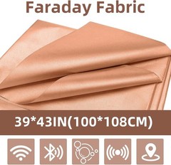 Pure Copper Faraday Fabric RF & LF Electromagnetic Fields Gold Color Blocking Fa