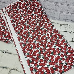 Vintage Cherry Print Cotton Fabric 2 Cut Pieces 1yard And 1.5 Yards Sew Crafts