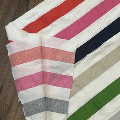 Kate Spade Candy Stripe Fabric Panel Cut Duvet Salvage, 100% Cotton Waffle Weave