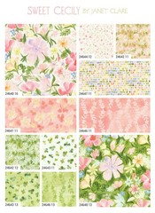 Sweet Cecily Moda Charm Pack, 42 100% Cotton 5-inch Precut Fabric Squares