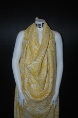 European Linen 100% Natural Fiber Beautifull Ethnic Print 5oz Mustard Off White