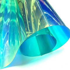 Transparent Clear PVC Fabric Mirror Multicolor Vinyl Holographic Film Sheet 1x