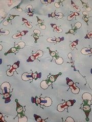 Snowmen in Hats and Scarves on Blue~~Quilt Cotton~~108 X 45 3 Yards