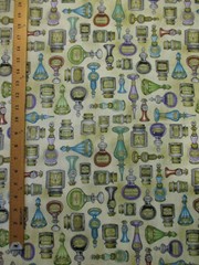 MAGIC POTIONS SPELLS BOTTLES SPELLBOUND CREAM COTTON FABRIC FQ