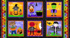 23″ Fabric Panel | Blank Halloween Little Monsters Costume Block Black