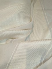 Martyn Lawrence Bullard Nomad Stripe Blanco Sheer Fabric 83″X 127″