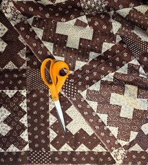 “Noon and Night” Brown Vintage Cotton Quilting Fabric by Concord Fabrics