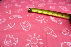 Sewing Fabric Quilt Cloth Cotton 42×1/2 yd Dark Pink White Girls School Toddler