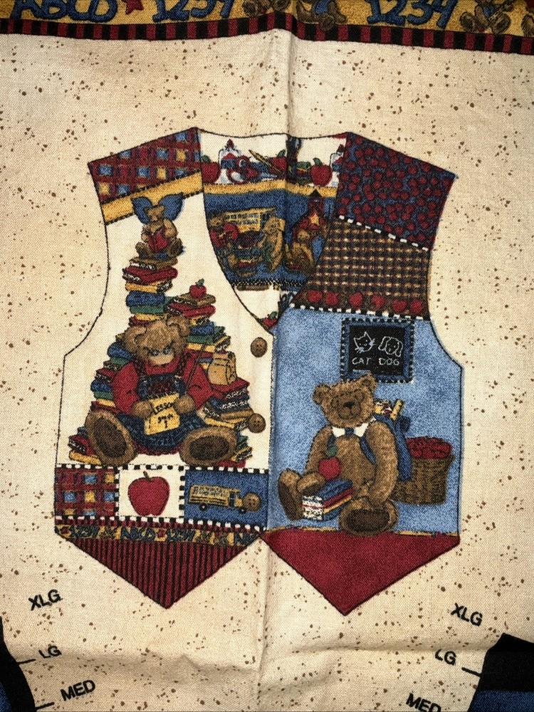 Child’s “Teacher’s Pet Vest” CUT & SEW Fabric Panel School Theme